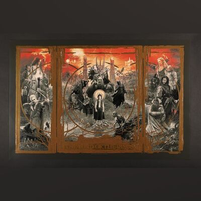 Lot #543 - LORD OF THE RINGS TRILOGY (2001-2003) - Hand-Numbered Gold Foil Variant Limited Edition Print by Grzegorz "Gabz" Domaradzki, 2020