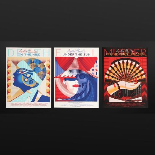 Lot #551 - MURDER ON THE ORIENT EXPRESS (1974), DEATH ON THE NILE (1978), EVIL UNDER THE SUN (1982) - Three Matching Hand-Numbered Limited Edition Prints by WBYK, 2021