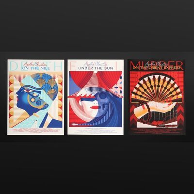 Lot #551 - MURDER ON THE ORIENT EXPRESS (1974), DEATH ON THE NILE (1978), EVIL UNDER THE SUN (1982) - Three Matching Hand-Numbered Limited Edition Prints by WBYK, 2021