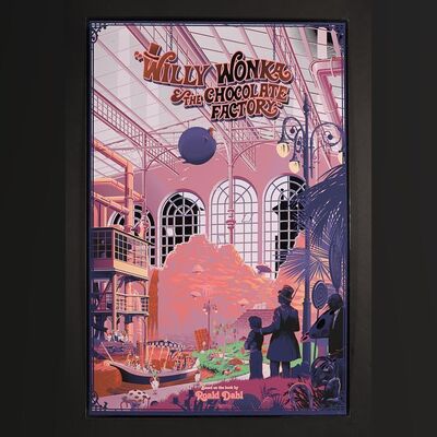 Lot #577 - WILLY WONKA & THE CHOCOLATE FACTORY (1971) - Hand-Numbered Limited Edition Regular Foil Print by Laurent Durieux, 2016