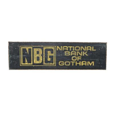 BATMAN RETURNS (1992) - "National Bank of Gotham" Painted Gotham City Bus Bench Back