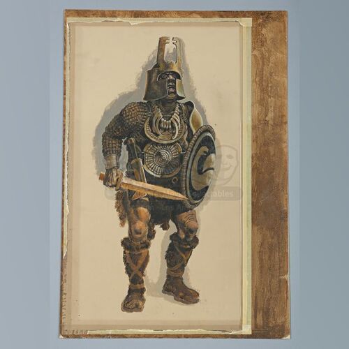 CONAN THE BARBARIAN (1982) - Ron Cobb Hand-Drawn Raider Commander Artwork