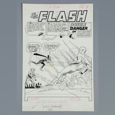 FLASH, THE #129 (1962) - Carmine Infantino and Joe Giella Page 1 Title Splash Artwork