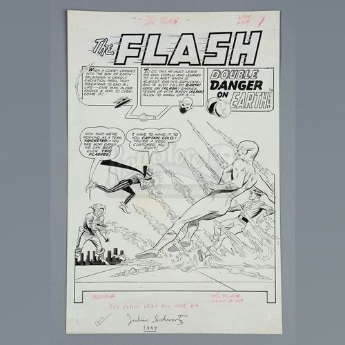 FLASH, THE #129 (1962) - Carmine Infantino and Joe Giella Page 1 Title Splash Artwork