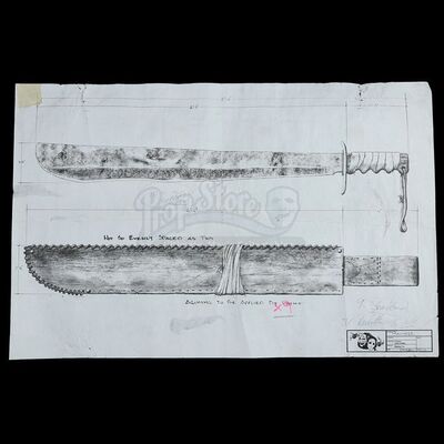 FREDDY VS. JASON (2003) - Jason Vorhees' (Ken Kirzinger) Machete Printed Drawing