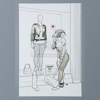 HARLEY QUINN # 18 (2017) - Frank Cho Hand-Drawn Variant Cover Artwork