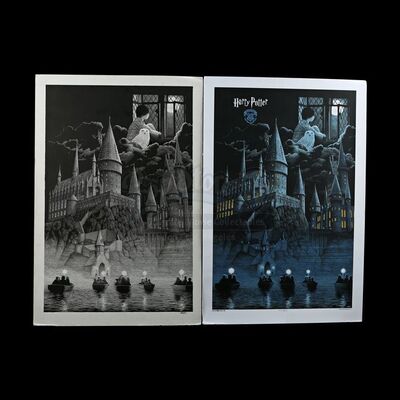 HARRY POTTER AND THE PHILOSOPHER'S STONE (2001) - Gerhard Hand-Drawn 2016 Dark Hall Mansion Poster Artwork and Signed Print