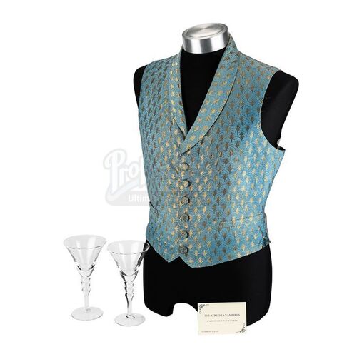 INTERVIEW WITH THE VAMPIRE: THE VAMPIRE CHRONICLES (1994) - Lestat's (Tom Cruise) Waistcoat, Louis' (Brad Pitt) 'Theatres des Vampires' Invitation and Drinking Glasses