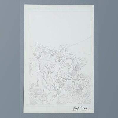 IRON MAN SUPER THRILLER: STEEL TERROR (1996) - Mike Zeck Hand-Drawn Pencil Cover Artwork
