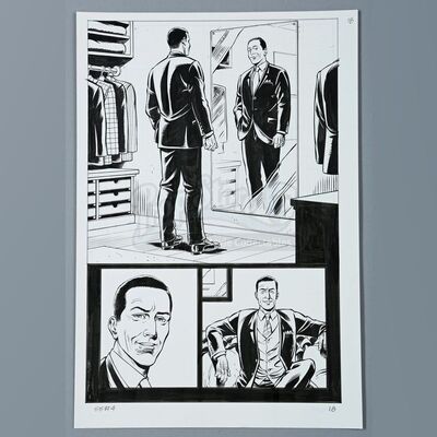 KINGSMAN: THE SECRET SERVICE #4 (2012) - Dave Gibbons Hand-Drawn Page 18 Artwork & Graphic Novel Back Cover Art