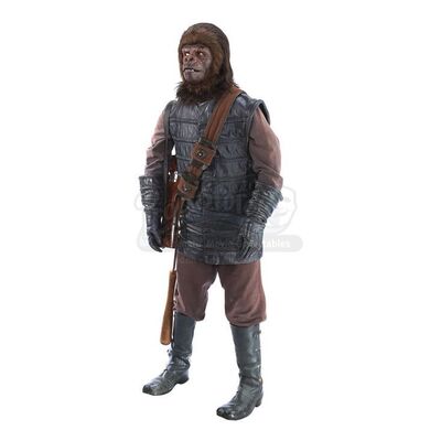PLANET OF THE APES (1968) - Gorilla Costume Display with Club and Rifle
