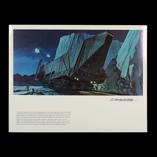 STAR WARS: A NEW HOPE (1977) - Ralph McQuarrie Autographed Jawa Sandcrawler Print