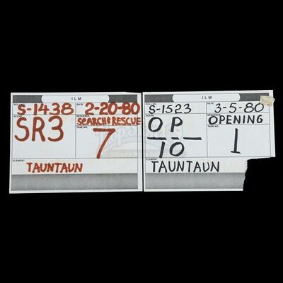 STAR WARS: THE EMPIRE STRIKES BACK (1980) - Pair of Tauntaun Stop-Motion Sequence Paper Slates