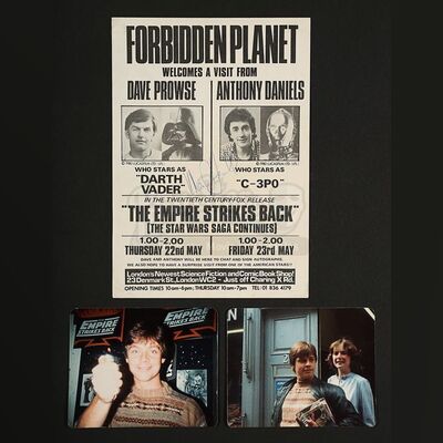 STAR WARS: THE EMPIRE STRIKES BACK (1980) - Mark Hamill Autographed Vintage Forbidden Planet Flyer