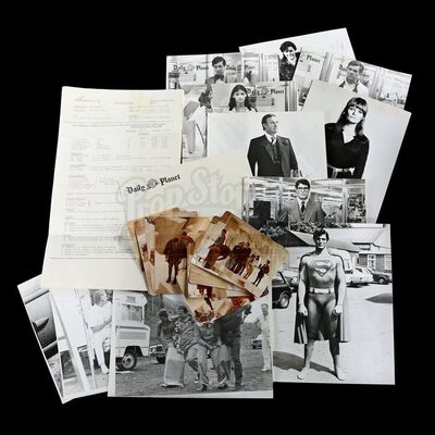 SUPERMAN (1978) - Daily Planet Envelope, Production Call Sheet, and Behind the Scenes Photographs
