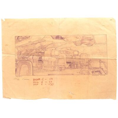 Lot # 23: ALIEN (1979) - Roger Christian-Signed Printed Nostromo Bridge Concept Art