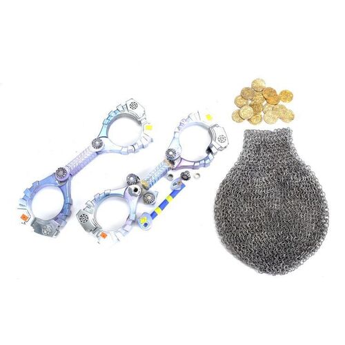 Lot # 44: AQUAMAN (2018) - Chainmail Bag with Coins and Nuidis Vulko's (Willem Dafoe) Manacles