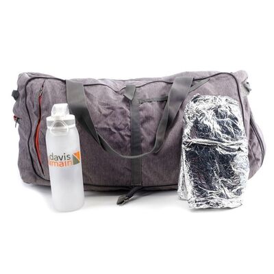 Lot # 94: BETTER CALL SAUL (T.V. SERIES, 2015 - 2022) - Jimmy McGill's (as played by Bob Odenkirk) Davis & Main Bottle, Money Bag and Space Blanket