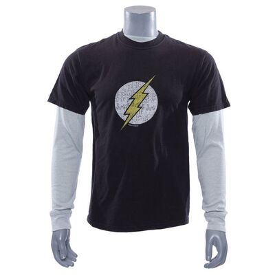 Lot # 107: BIG BANG THEORY (T.V. SERIES, 2007 - 2019), THE - Sheldon Cooper's (Jim Parsons) Flash T-shirt with Long Sleeve Undershirt