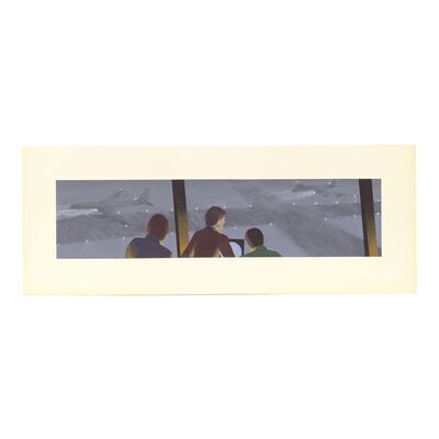 Lot # 219: DIE HARD 2 (1990) - Hand-Painted Plane Landing Panning Shot Concept Illustration