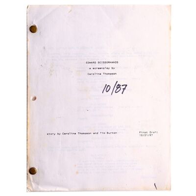 Lot # 256: EDWARD SCISSORHANDS (1990) - Original First Draft Production Script