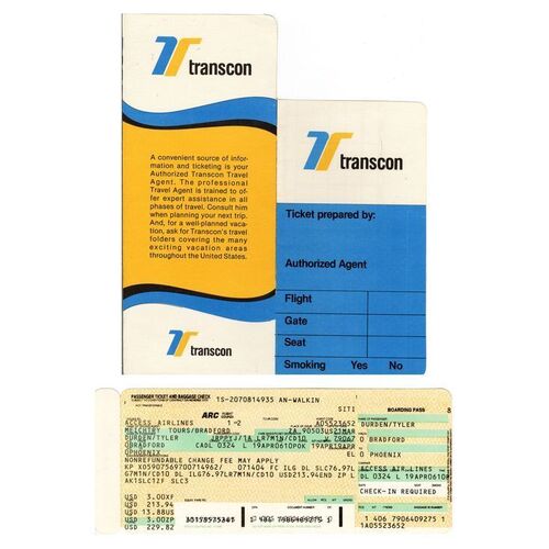 Lot # 270: FIGHT CLUB (1999) - Tyler Durden's (Brad Pitt) Boarding Pass