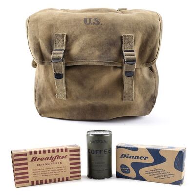 Lot # 289: FURY (2014) - Don "Wardaddy" Collier's (Brad Pitt) U.S. Army Satchel with Rations