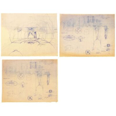Lot # 324: GOONIES, THE (1985) - Set of Three Jack Johnson Compass Room Concept Art Prints