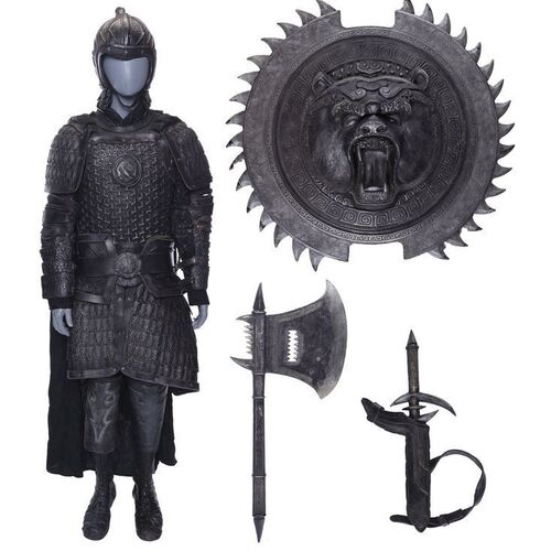 Lot # 329: GREAT WALL, THE (2016) - Black Bear Corps Soldier Armor with Weapons