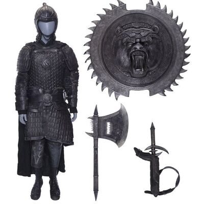 Lot # 329: GREAT WALL, THE (2016) - Black Bear Corps Soldier Armor with Weapons