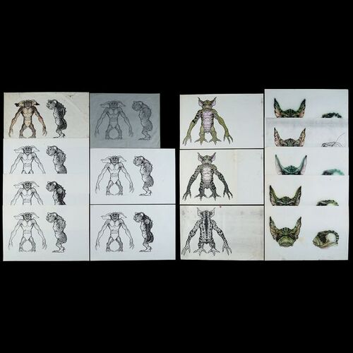 Lot # 335: GREMLINS 2: THE NEW BATCH (1990) - Set of 15 Hand-Illustrated "George" and "Lenny" Color Tests