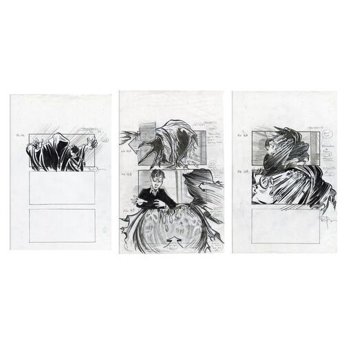Lot # 339: HARRY POTTER AND THE PRISONER OF AZKABAN (2004) - Set of Three Hand-Drawn Doug Brode Dementor Concept Illustrations