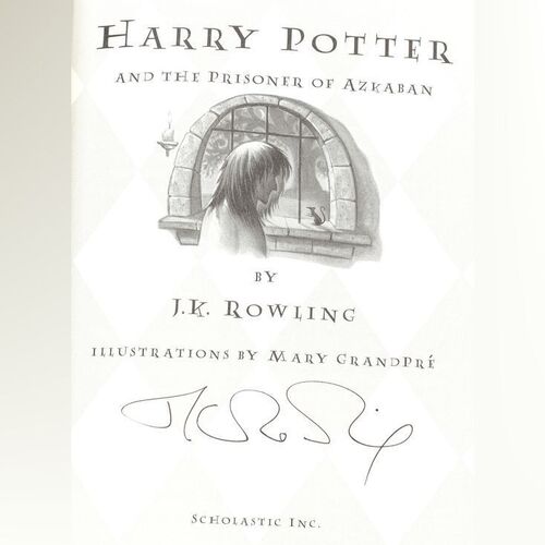 Lot # 342: HARRY POTTER FRANCHISE (1997 - 2007) - J.K. Rowling-Signed Hardcover Edition of "Harry Potter and The Prisoner of Azkaban"