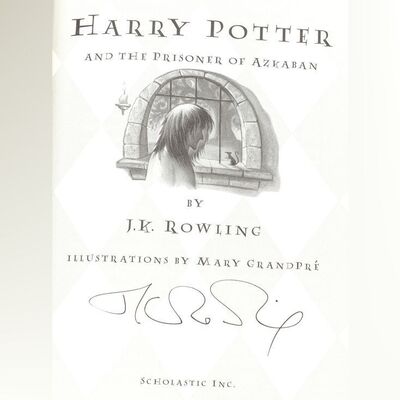 Lot # 342: HARRY POTTER FRANCHISE (1997 - 2007) - J.K. Rowling-Signed Hardcover Edition of "Harry Potter and The Prisoner of Azkaban"