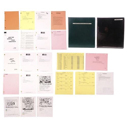 Lot # 374: HOW THE GRINCH STOLE CHRISTMAS (2000) - Rick Baker Grinch Script Collection