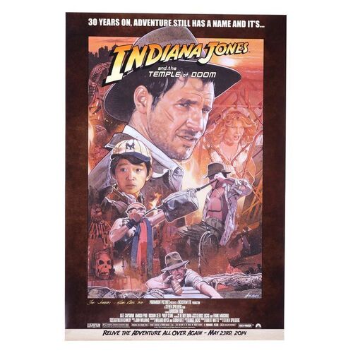 Lot # 385: INDIANA JONES AND THE TEMPLE OF DOOM (1984) - J.W. Rinzler Collection: Mark Raats-Autographed 30th Anniversary Lobby Poster