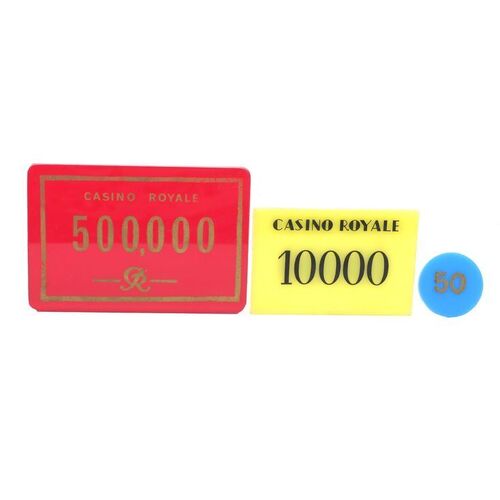 Lot # 407: JAMES BOND: CASINO ROYALE (1967) - Casino Royale Chip and Plaques