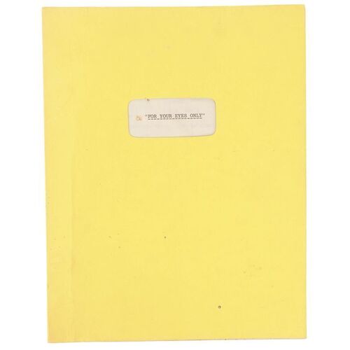Lot # 410: JAMES BOND: FOR YOUR EYES ONLY (1981) - Production-Used Script