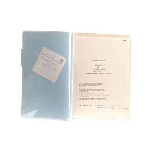 Lot # 412: JAMES BOND: LICENCE TO KILL (1989) - Production-Used Script