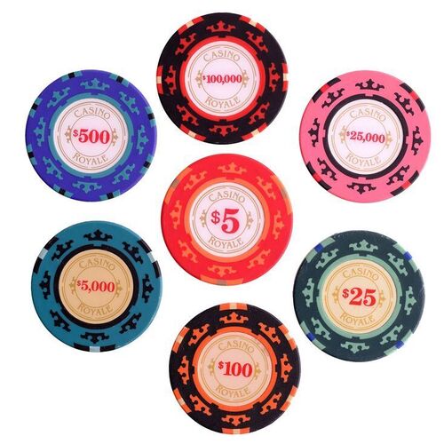Lot # 424: JAMES BOND: CASINO ROYALE (2006) - Set of Seven Casino Royale Chips