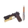 Lot # 456: KING'S MAN, THE (2021) - The Duke of Oxford's (Ralph Fiennes) Stunt Steyr M1912 Pistol and Throwing Knife