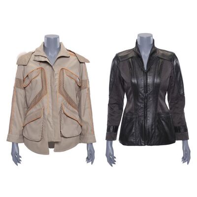 Lot # 491: LOST IN SPACE (T.V. SERIES, 2018 - 2021) - Judy Robinson (Taylor Russell) Parka with Mission 24 Patch and Leather Jacket