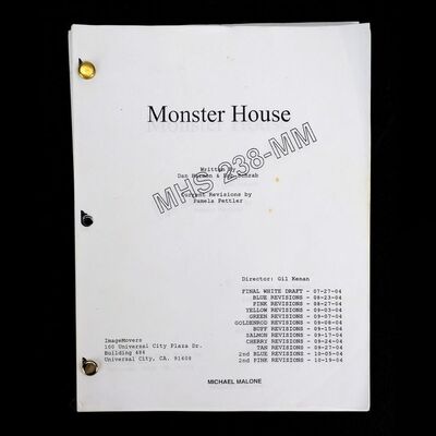 Lot # 535: MONSTER HOUSE (2006) - Bound Final Draft Studio Copy Script