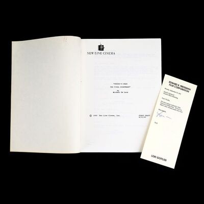 Lot # 559: FREDDY'S DEAD: THE FINAL NIGHTMARE (1991) - Charles Lippincott Collection: Bound First Draft Script with Note From Lori Gottlieb