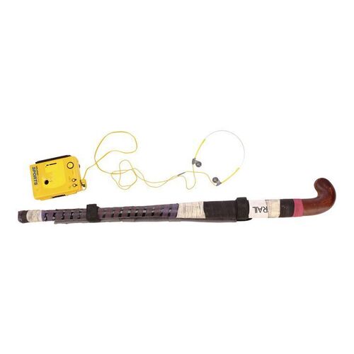 Lot # 573: PAPER GIRLS (TV SERIES 2022) - KJ Brandman's (Fina Strazza) Field Hockey Stick and Mac Coyle's (Sofia Rosinsky) Light-Up Portable Music Device