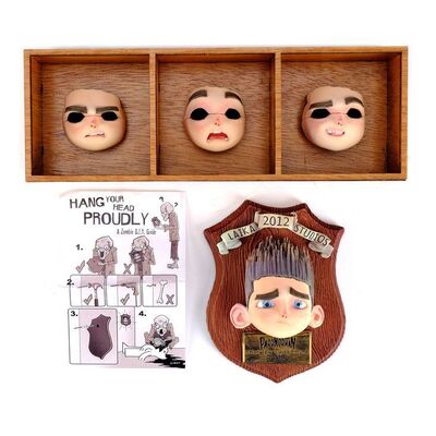 Lot # 578: PARANORMAN (2012) - Set of Norman Babcock (Kodi Smit-McPhee) Stop-Motion Face Crew Gifts