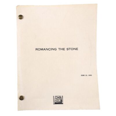 Lot # 638: ROMANCING THE STONE (1984) - Bound Studio Library Final Draft Script