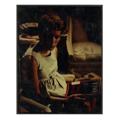 Lot # 640: ROSEMARY'S BABY (1968) - Transparency of Rosemary Woodhouse (Mia Farrow) with "Is God Dead?" Time Magazine