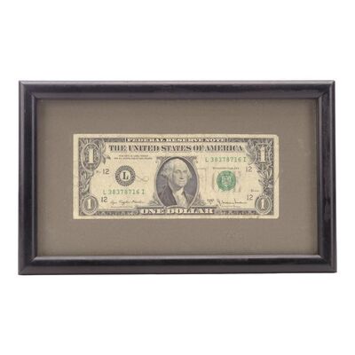 Lot # 647: SEINFELD (T.V. SERIES, 1989 - 1998) - Framed Dollar Bill from Monk's Cafe