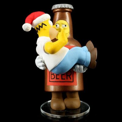 Lot # 655: SIMPSONS, THE (T.V. SERIES, 1989 - PRESENT) - Hand-Painted Homer Simpson and Tipsy Duff Ornament Prototype